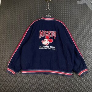 Disney Mickey Mouse Varsity Jacket Navy‎ Red All State Team Champions Vintage XL